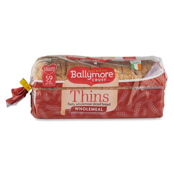 Wholemeal Thins Sliced Bread 600g Ballymore Crust